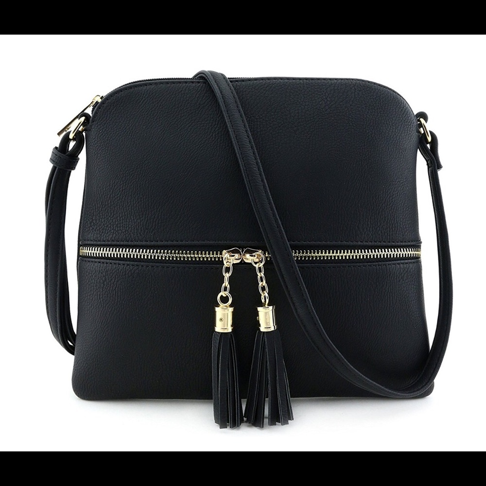 Lightweight Crossbody Handbag with Tassels