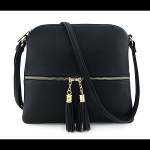 Lightweight Crossbody Handbag with Tassels