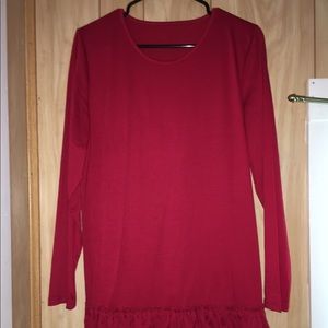 3X red with white lace dress/tunic