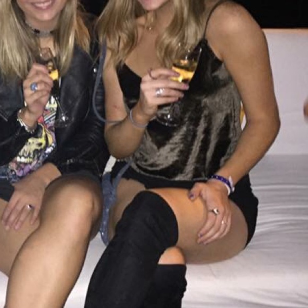 Zara velvet dark green/brown tank