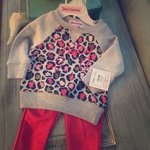 Baby Girls Juicy Couture Pink Cheetah Outfit 3/6M