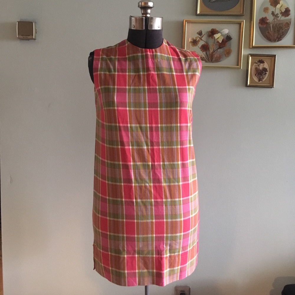 🌷 VINTAGE 60s shift dress plaid