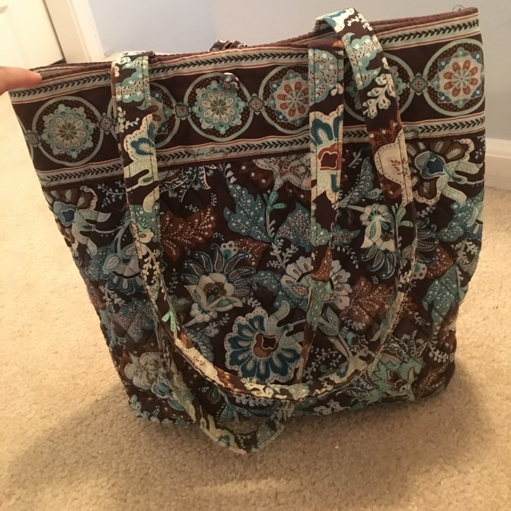 Vera Bradley blue and brown tote bag