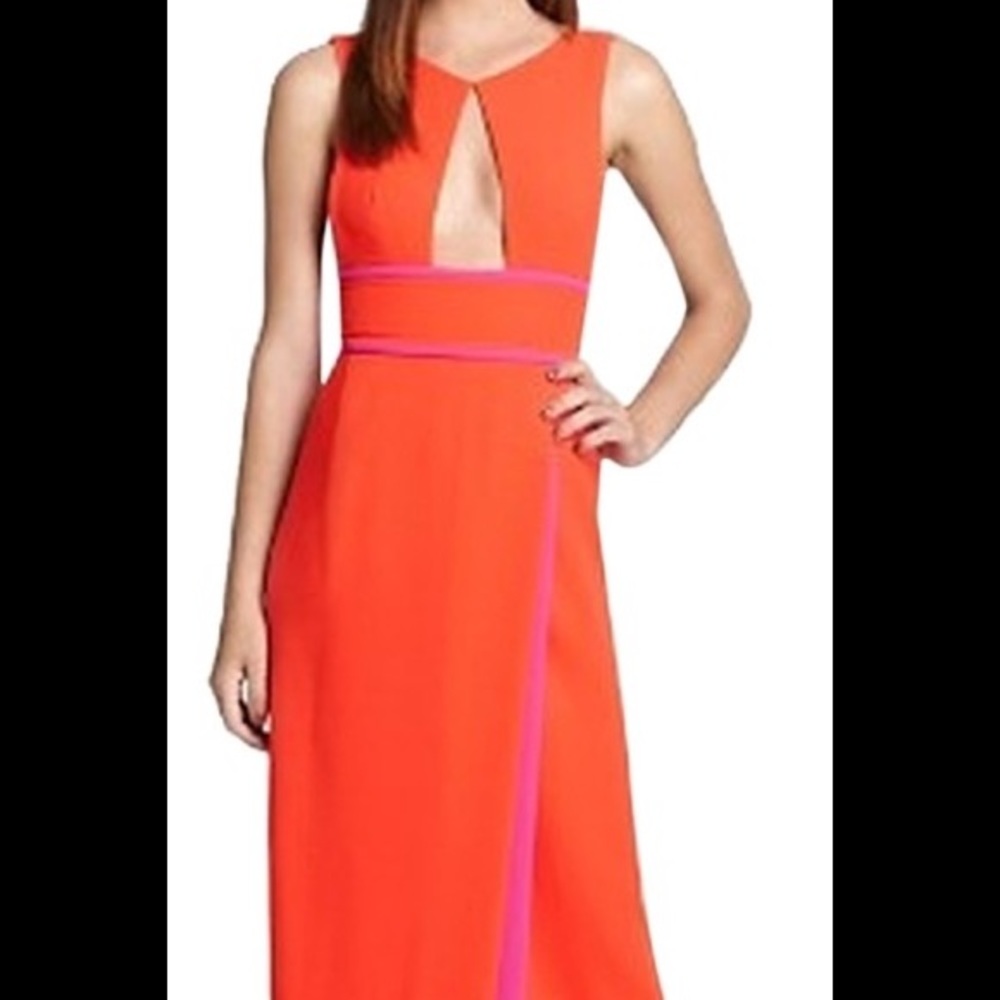 BCBG MAXAZRIA Blake Colorblock Cutout  Dress