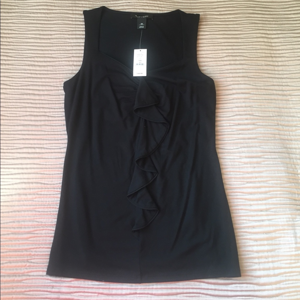 XS - NEW WHITE HOUSE BLACK MARKET RUFFLE SHIRT