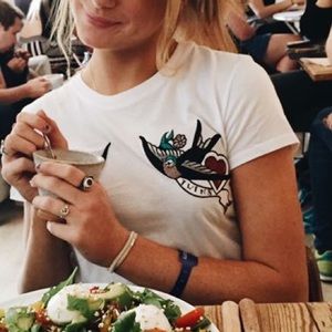Embroidered cropped tee