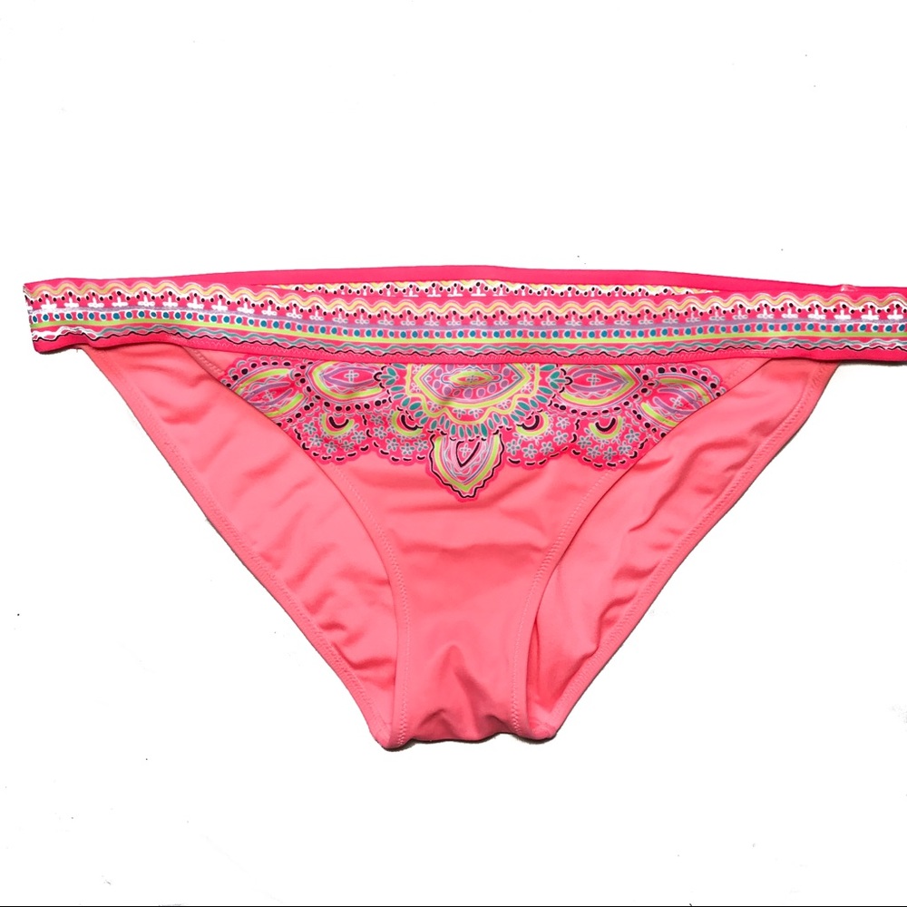 Victoria secret PINK bikini bottom coral w/ Aztec