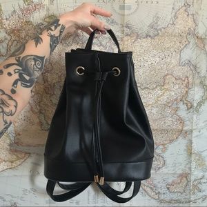 BP. Black Vegan Faux Leather Backpack