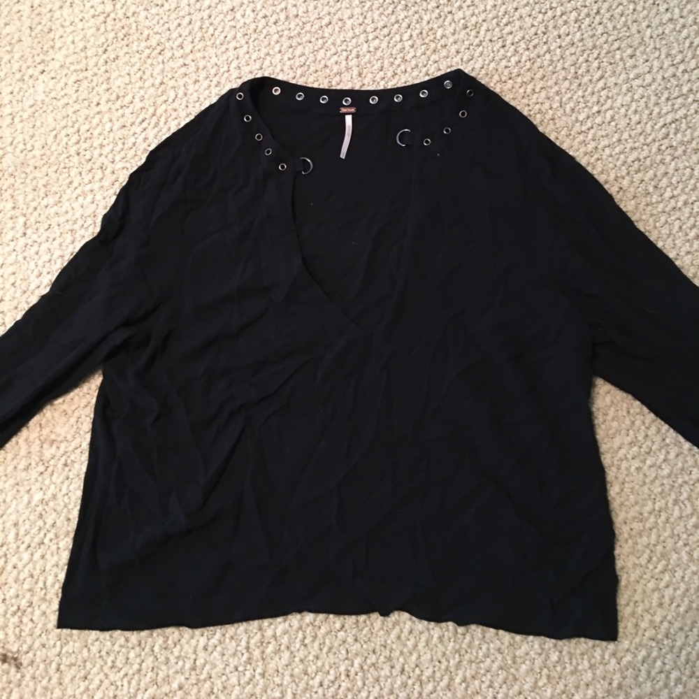 Black long sleeve Free People Top
