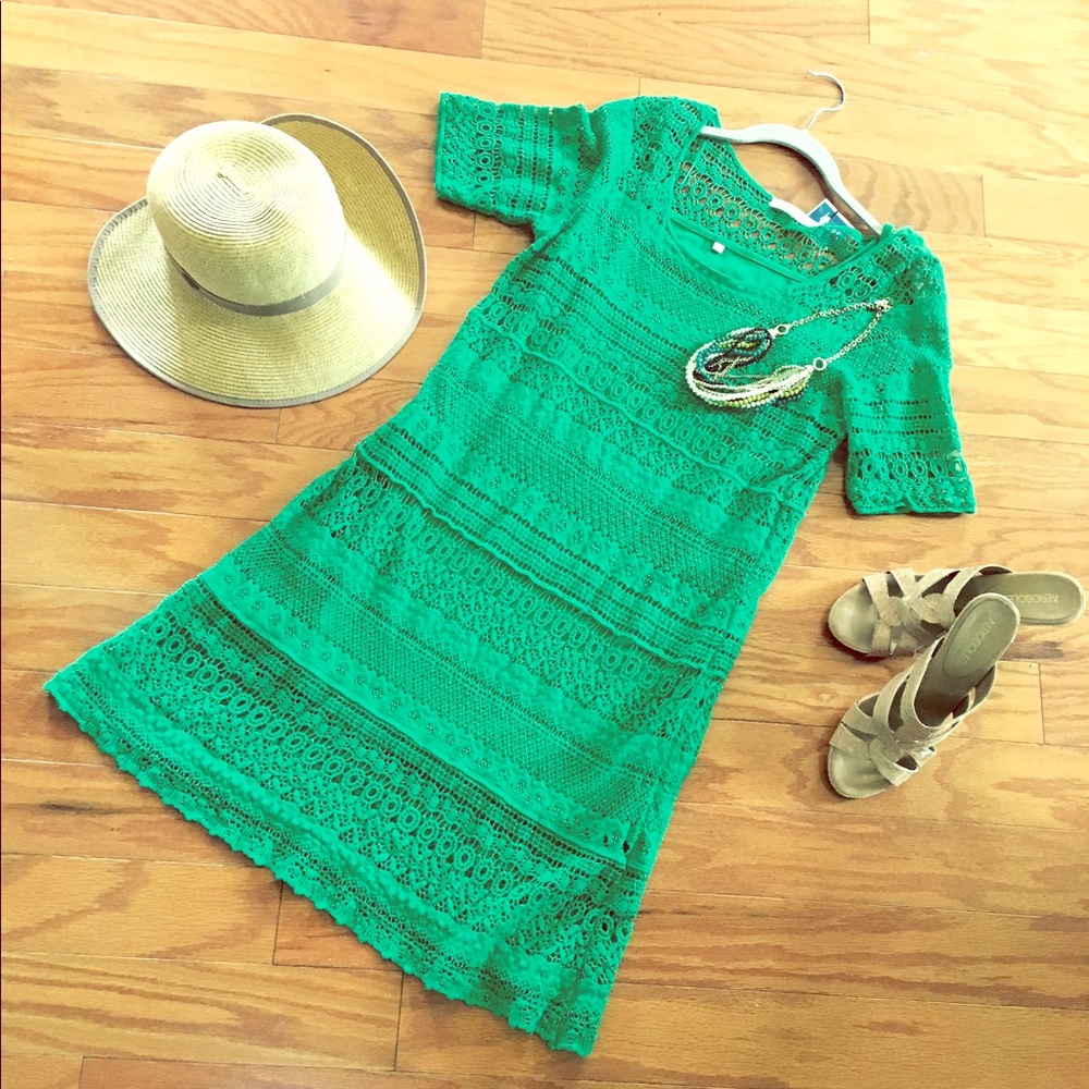 Crochet overlay dress