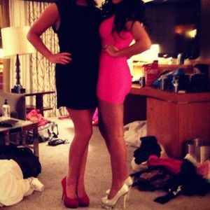 Pink bebe cutout dress