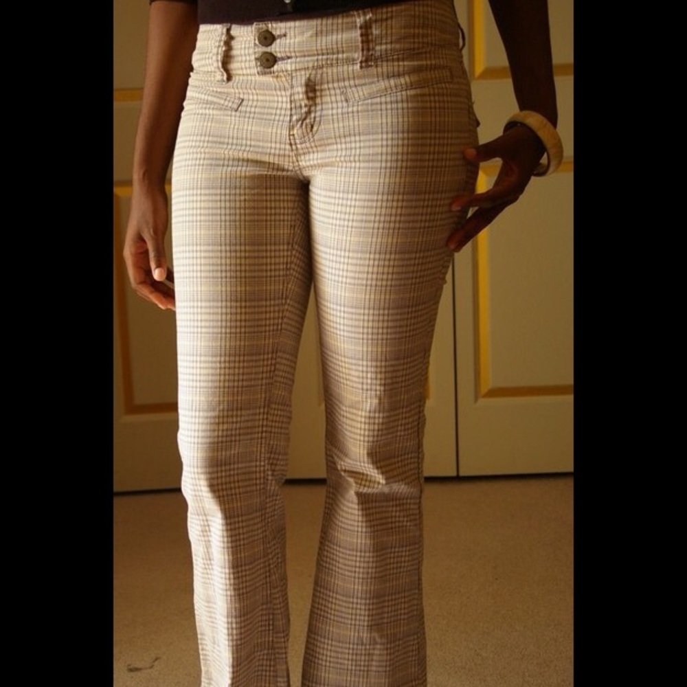 Pale Yellow Printed Pants