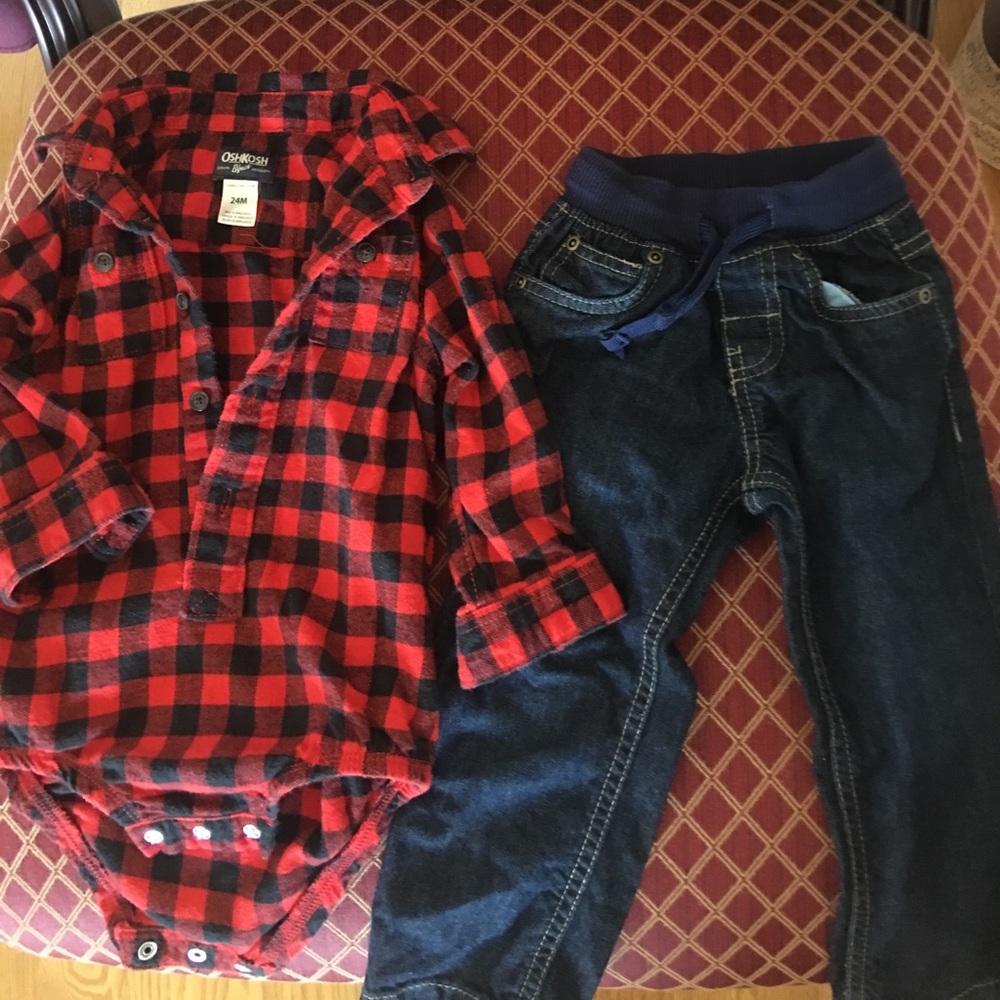 Toddler flannel and jeans