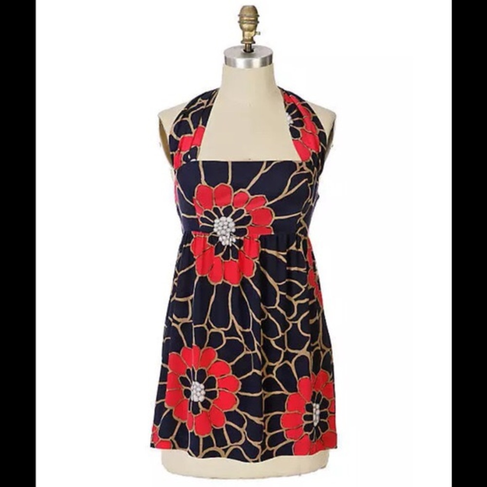 Anthro - Silk Tabitha Loud and Clear Floral Halter