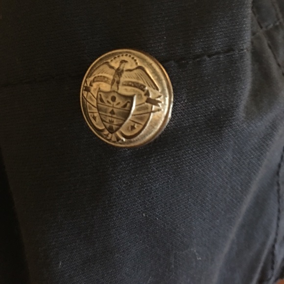 Chic Belted Navy Blue Jacket - Picture 3 of 3