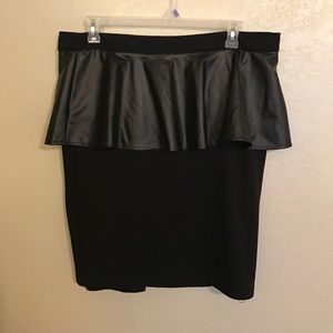 Black pencil peplum skirt