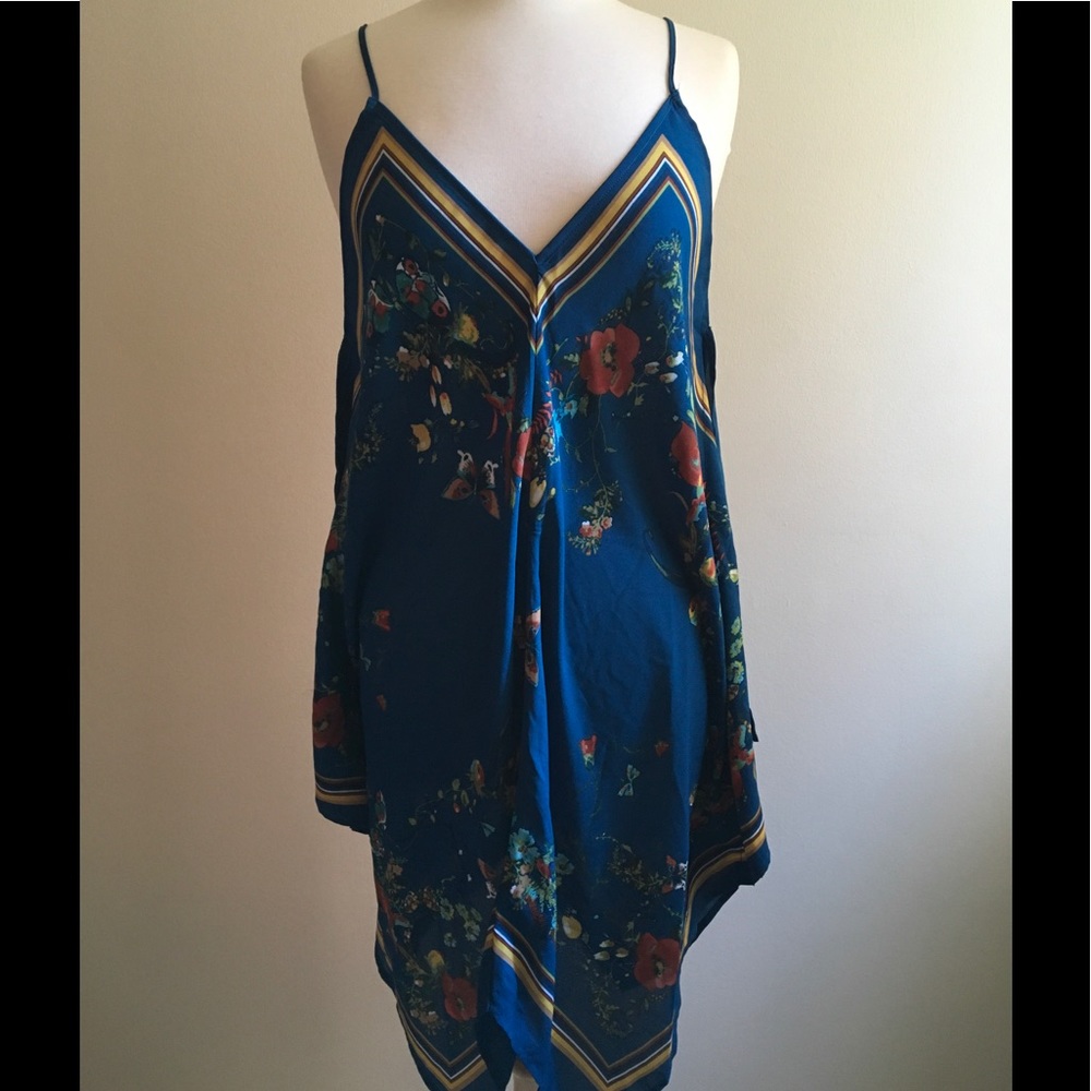 Lily White Boho Hanky Tunic Tank Butterfly Garden