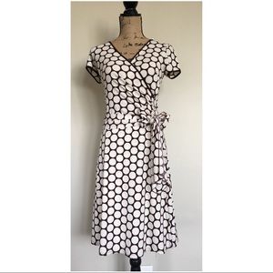 Brown and creamy polkadot dress