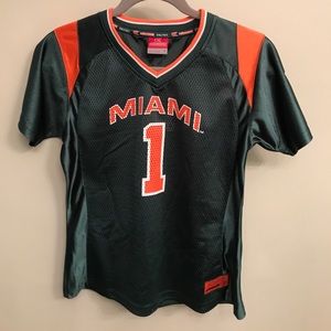 Miami Hurricane football jersey (girls)