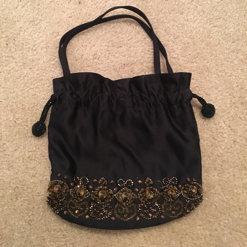 Black beaded Henri Bendel evening purse