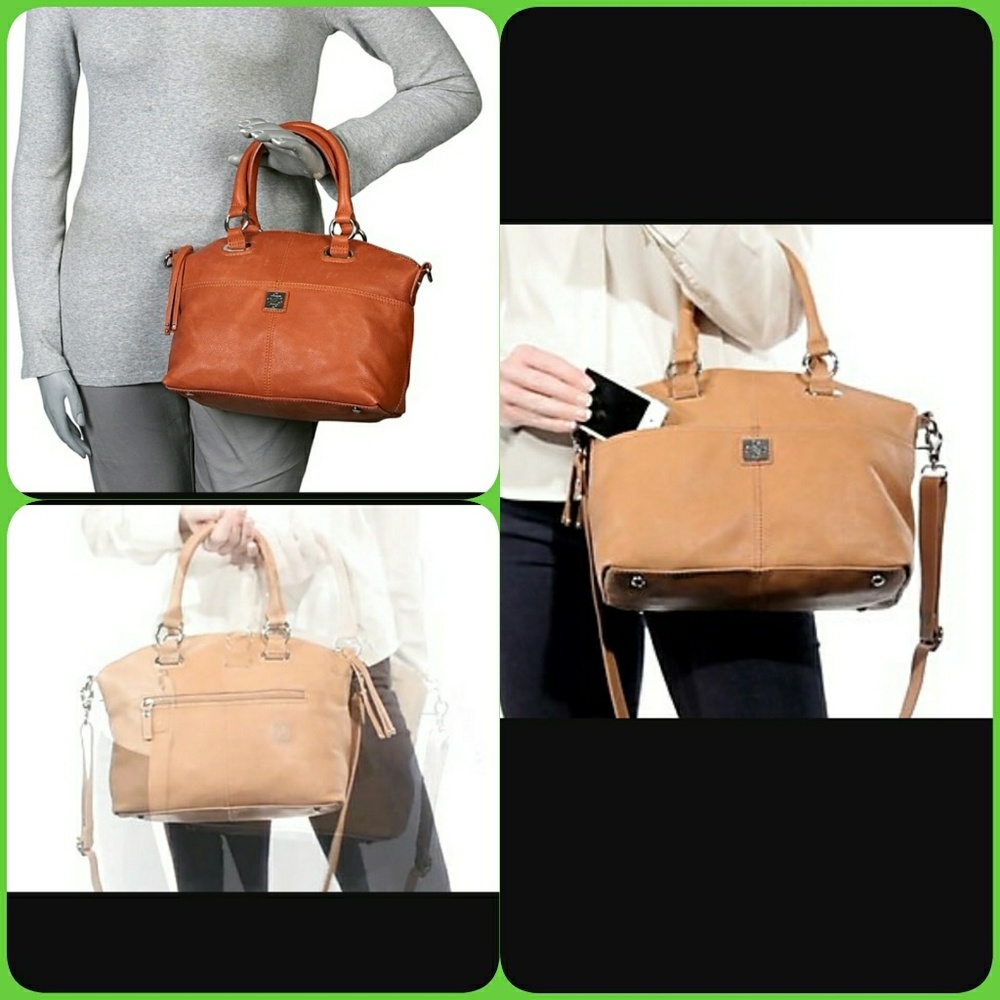 🎉Piazza Yellow  Italian Leather Satchel Handbag - Picture 5 of 6