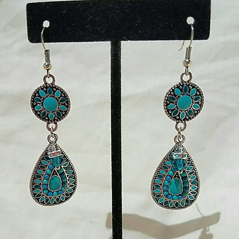 Turquoise and teal boho beauties! Nwt Earrings