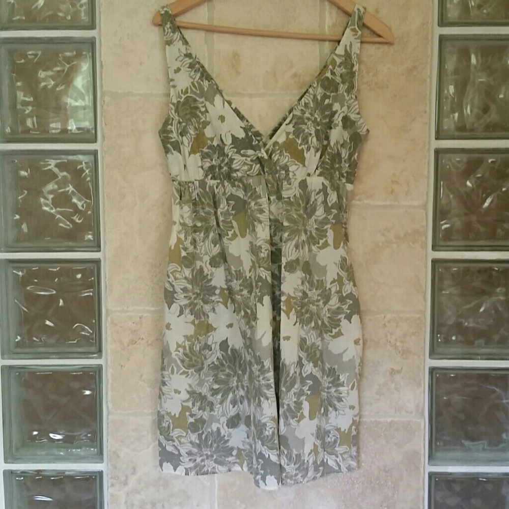 Neutral floral baby doll cotton dress