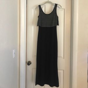 Black and grey maxi dress