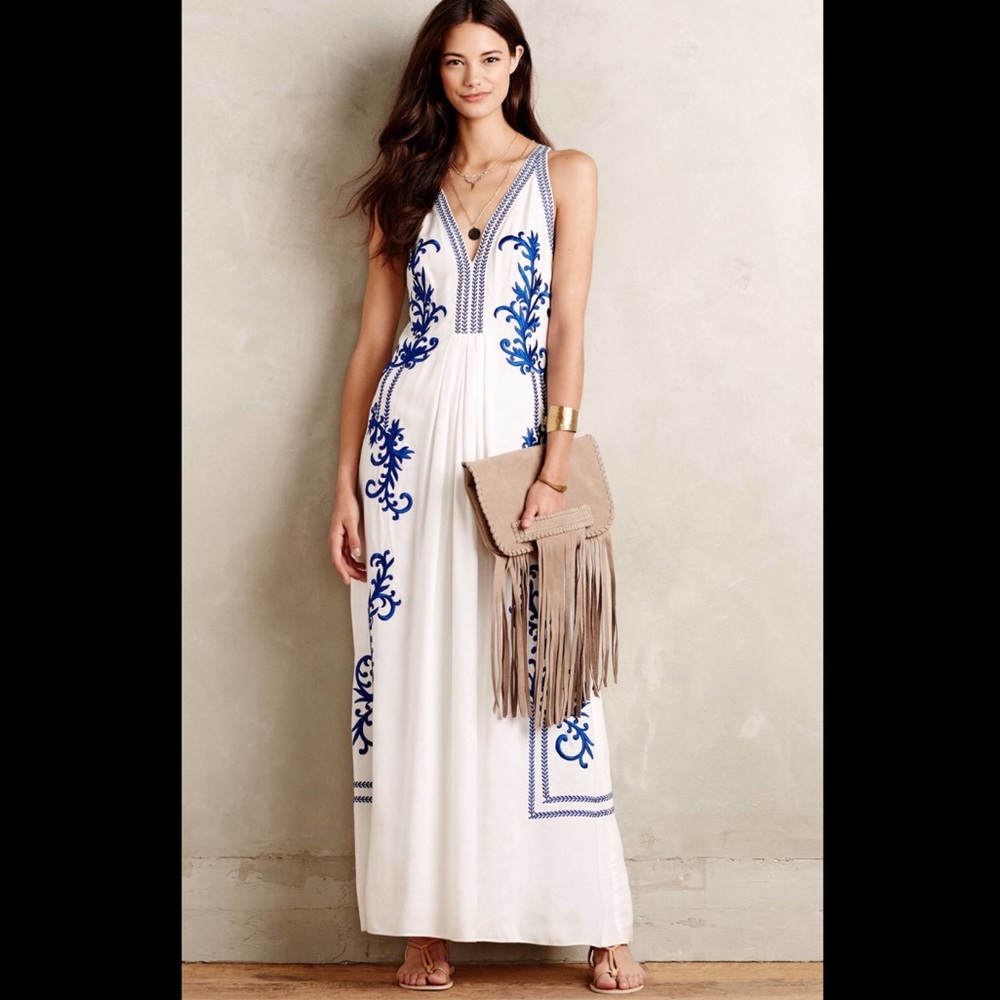 Anthro Ranna Gill Aska Embr Maxi - Picture 1 of 8