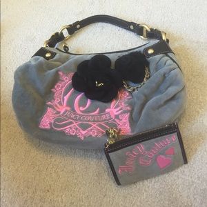 EUC Juicy Couture Velour Handbag & Card case.