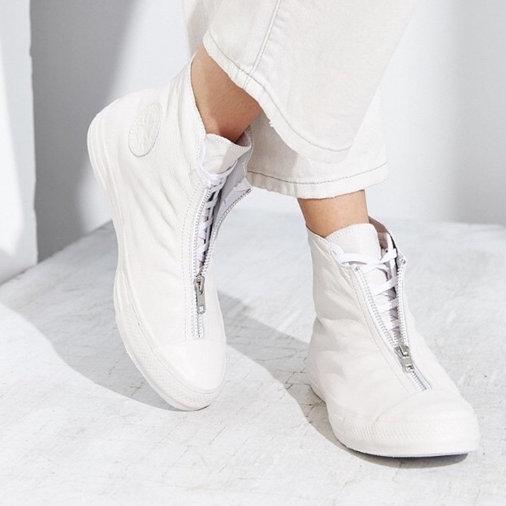 CONVERSE SHROUD WHITE WOMENS LEATHER SHOES NEW - Picture 2 of 8