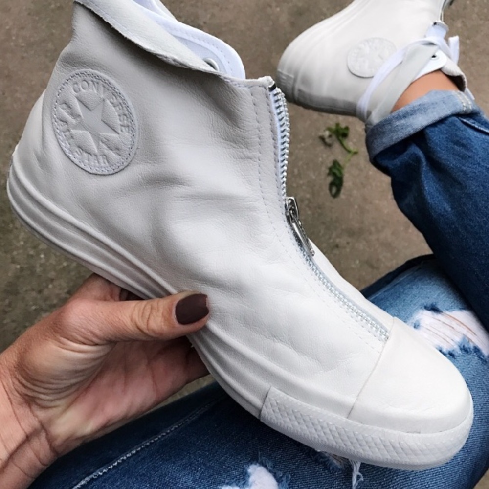 CONVERSE SHROUD WHITE WOMENS LEATHER SHOES NEW - Picture 5 of 8