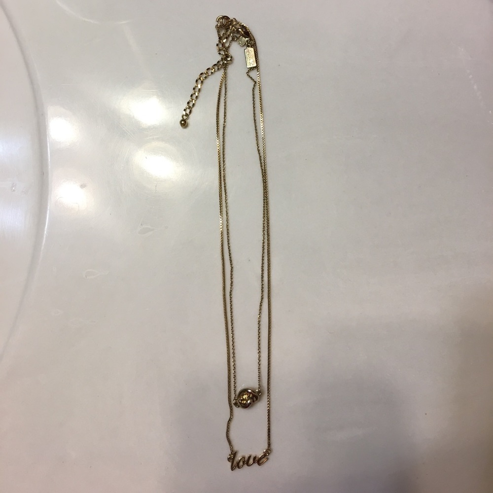 SOLD-Gold Kate spade "Love Knot" stack necklace