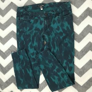 Express Green Blue Tie Dye Skinny Jeans Size 10