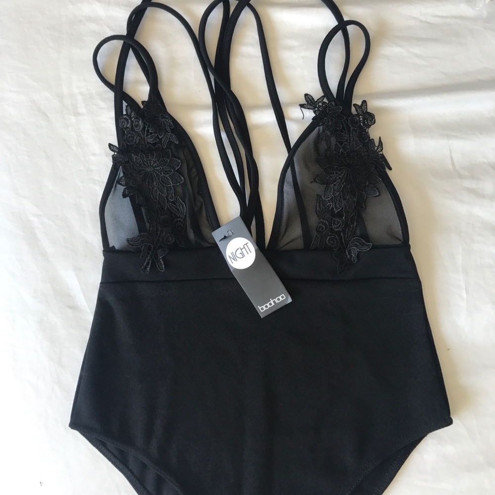 mesh flower body suit