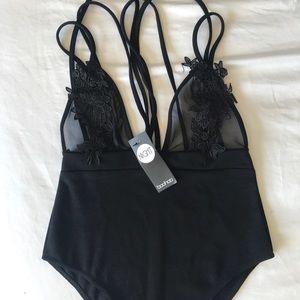 mesh flower body suit