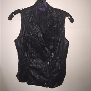 Miley Cyrus/Max Azria faux leather motorcycle vest