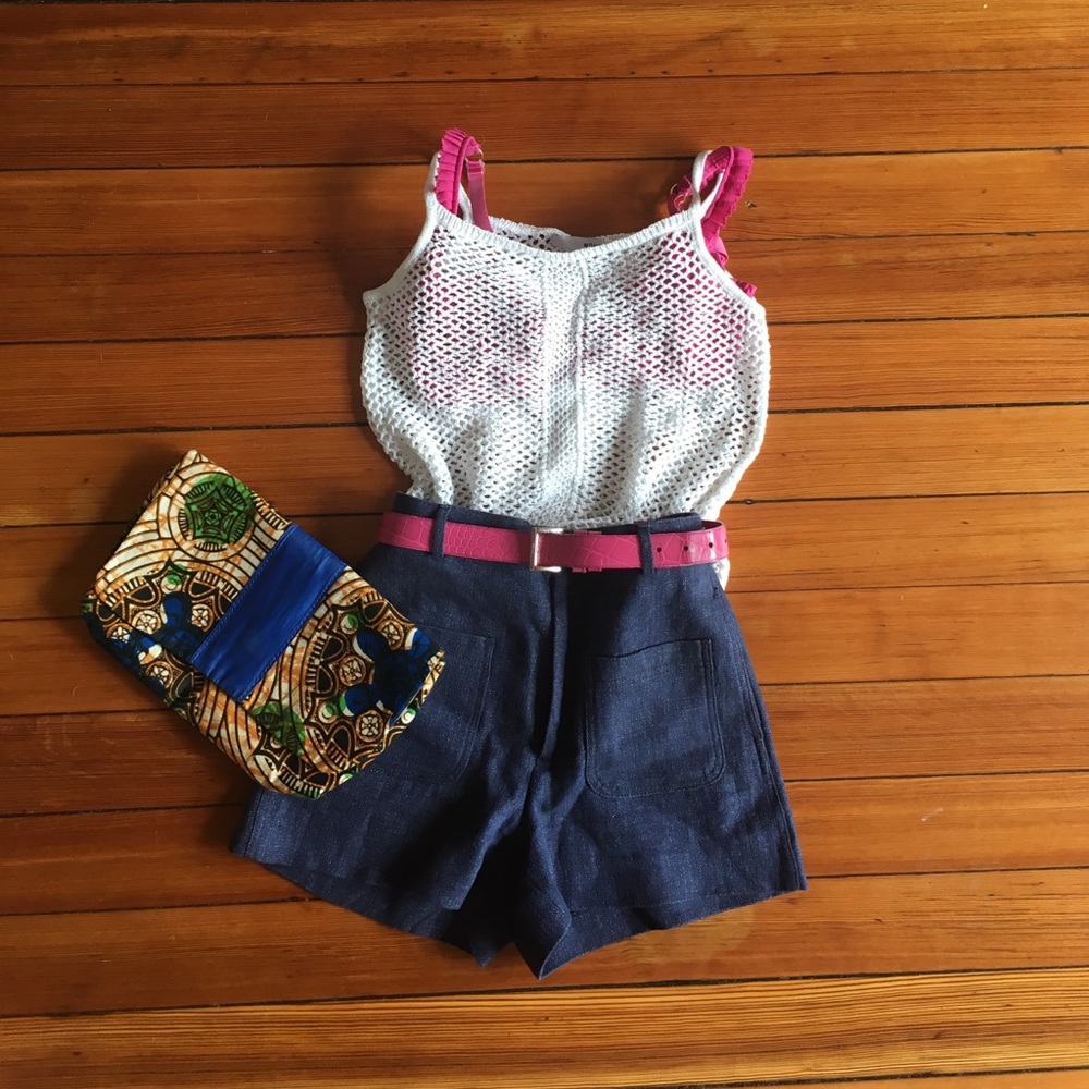 Peek a Boo white knit mesh tank top for a cute bra