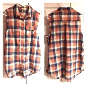 Women's Cut Off Button Up Shirt