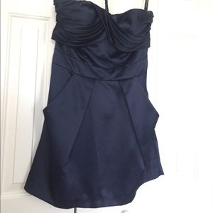 Navy cross front cocktail dress
