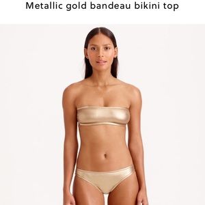 💥JCrew 🔥 Gold Bandeau Bikini Top