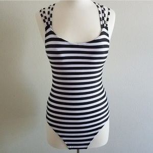 Striped One piece bathing suit