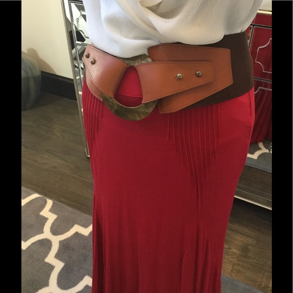 Flash Sale🔥🔥 Maeve Red Maxi Skirt - Picture 4 of 7