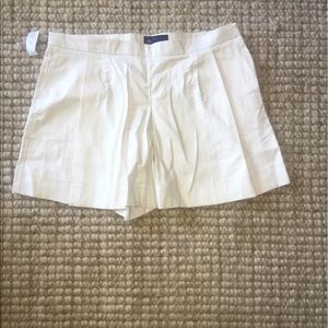 Pleated white shorts