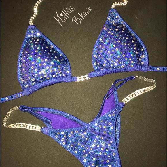 Purple turquoise competition bikini
