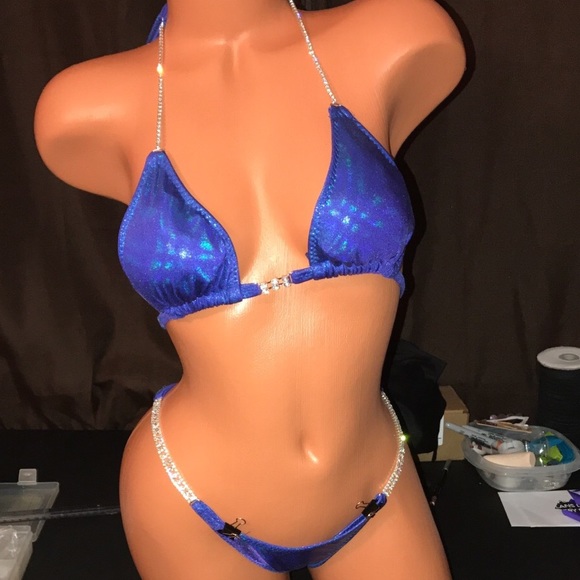 Purple turquoise competition bikini
