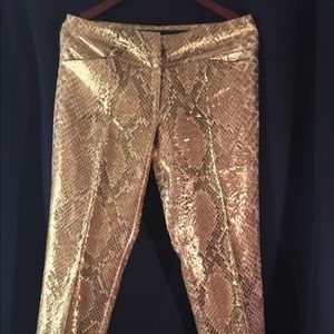 Brand New Tracy Reese silk metallic cropped pants