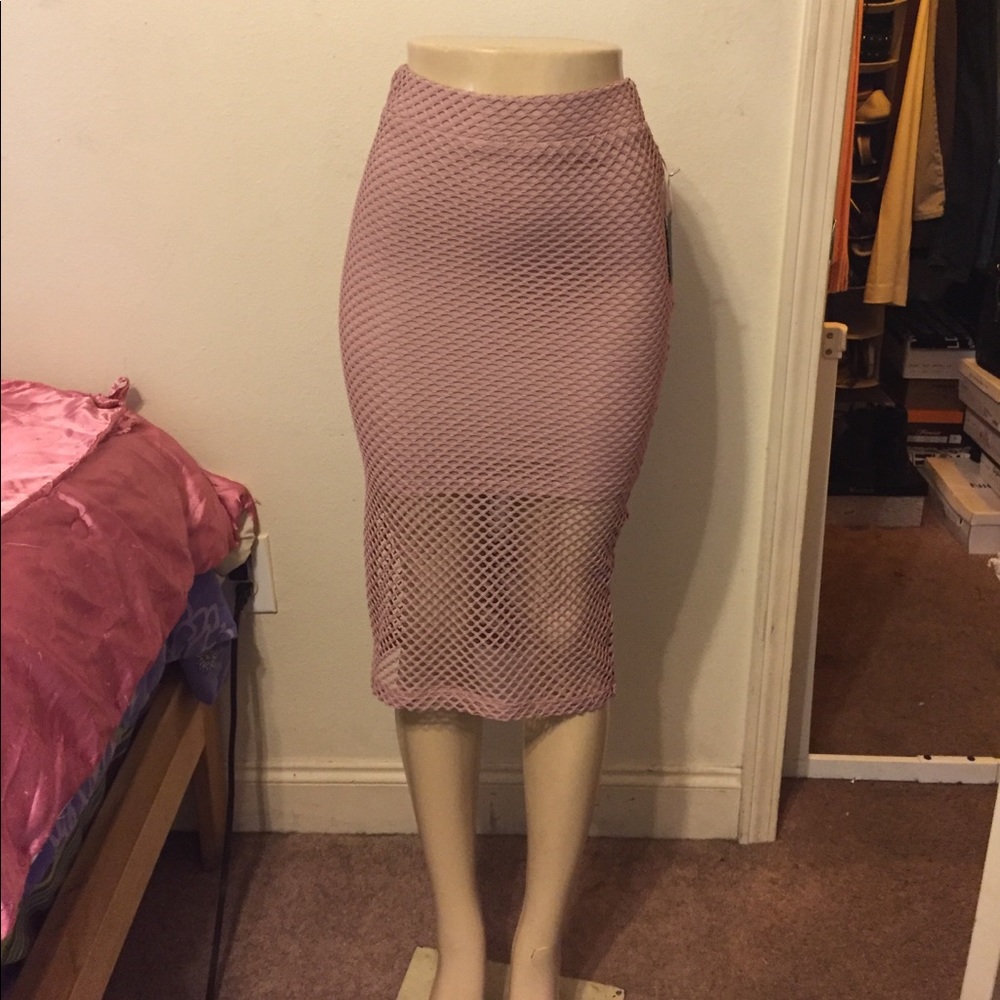 Blush pink net skirt