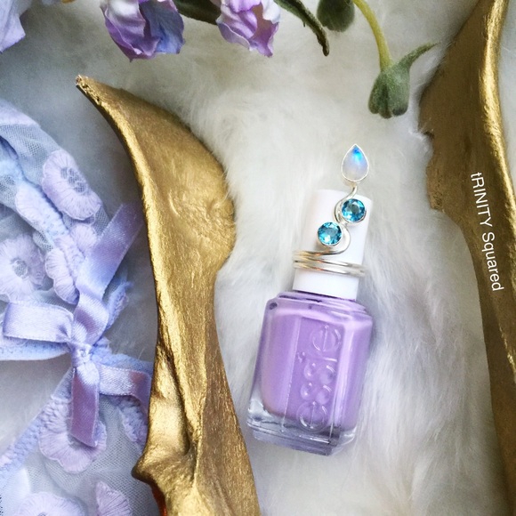 . {MOONSTONE + BLUE AGATE} + .925 Silver Ring o/s - Picture 5 of 8