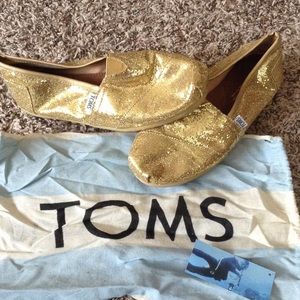 Gold Glittery TOMS